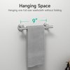 USHOWER Polished Chrome Hand Towel Bar, 9-Inch Towel Racks for Bathroom Wall-Mounted, SUS304 Stainless Steel Towel Rod (Total Length 12-Inch)