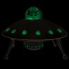 Off the Wall Toys Alien Glow-in-The-Dark UFO Space Ship and Bendable Action Figure Toy