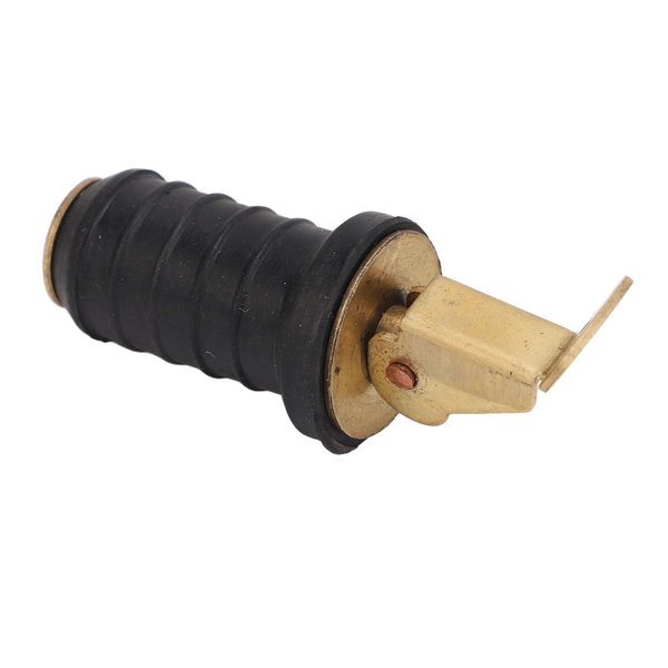 Aramox Marine Bait Well Plug, Rubber Brass Livewell Plug Full Adjustability Drain Plug Easy Twist to Lock Sturdy Drain Plug for Yachts Ships Bait Wells (0.6inch)