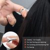 Coldairsoap 17 Pieces Hair Parting Tools Set, Included 8P Hair Parting Ring 2P Metal Rat Tail Comb 6P Hair Sectioning Clip with 1P Magnetic Wrist Sewing Pin Holder for Braiding (Blue)