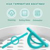 Baby Teether Toys for 0-6 Months, Silicone Teething for Babies 12-18 Months, Chew Infant Teething Relief Straw Tube (2 Pack)