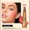 MEICOLY Liquid Blush Beauty Wand, Matte Face Blush with Cushion Applicator,Natural Finish Silky Smooth Creamy Blush Makeup, Lightweight Blendable Blush Stick for Cheek Lip,Cruelty-free,03 Peach