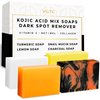 VALITIC Kojic Acid Soap Bars - Turmeric, Snail Mucin, Charcoal and Lemon - 4 Assorted Dark Spot Remover Soaps with Hyaluronic Acid, Vitamin C, Vitamin E and Shea Butter