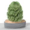 incohair 12 Inches matcha green Wig with Bangs Women Girls Short Curly Wavy Bob Wig Shoulder Synthetic Party Wigs Wig Cap Included (matcha green)