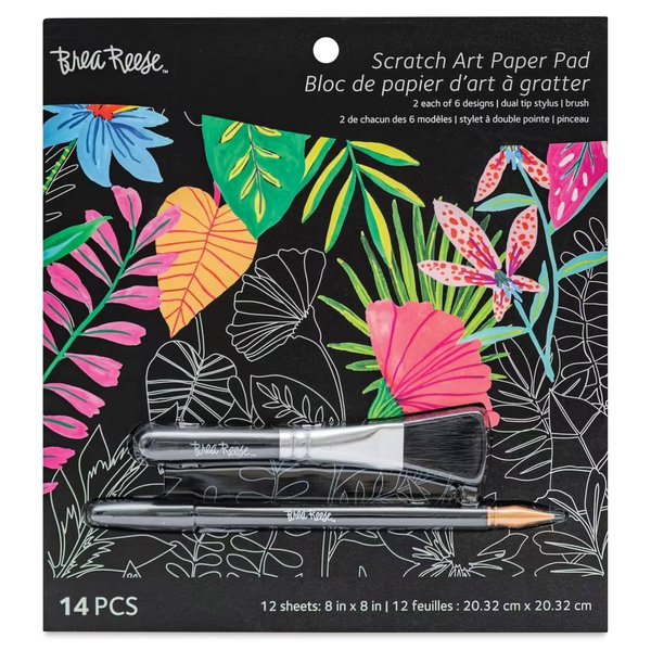 Brea Reese Scratch Art Paper Pad, Black, Metallic Gold