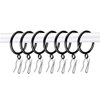 Adiyer 28pcs 1.5-Inch Drapery Rings Black Curtain Rings with Eyelet for Curtain Rod (Pin-on Hooks Included)