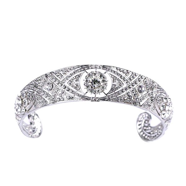 Haomye Baroque Wedding Crowns Queen Crystal Crown Butterfly Flower Tiaras Bridal Hair Accessories for Women and Girls (Queen)