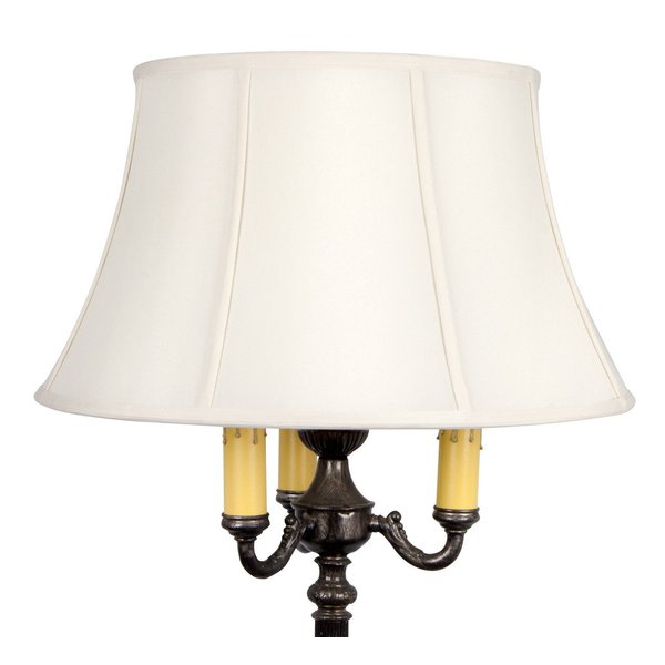 Upgradelights® Floor Lamp Shade Silk Shade 19 Inch Silk Eggshell Color