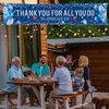 HOWAF Thank You for All You Do Fence Banner Party Decorations, Employee Appreciation Yard Sign Banner for Staff Teachers Doctors Appreciation Party, We Appreciate You Yard Banner, Blue Silver
