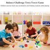 64pcs Tower Game Balance Stacking Blocks, Tower Balancing Stacking Board Games Building Blocks Puzzle Toy, Family Games Birthday for Kids Adults
