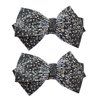 Glitter Handmade Crystal Beads Bow Hair Barrettes Rhinestone Bowknot Hair Barrettes for Thick Hair Chic Bling Butterfly Hair Clips For Styling Long Hair,2 Pack (Grey)