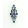 Faship Navy Blue Rhinestone Crystal Floral Double Hearts Hair Barrette Clip