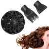 Dryer Diffuser Set, 3Pcs/Set Multifunction Hair Dryer Diffuser Nozzle Set Plastic Hair Dryer Attachment Dryer Nozzle Comb Set Hair Dryer Blow Nozzle Diffuser Hairdressing Salon Styling Tool