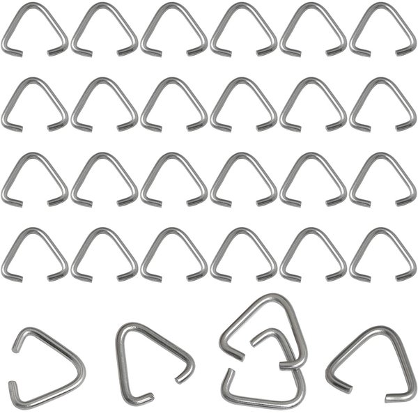 LUORNG 150PCS Triangle Open Jump Rings Clasps Pendant Hooks for Decorating Jewelry Accessories DIY Crafts Accessories Advertising Decoration Bag Stainless Steel