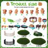 Simgoing 36 Pcs Mini Capybara Figures Playset Include 19 Simulation Capybara Model 15 Miniature Garden Accessories 1 French Fries Ornament 1 Egg Tart Ornament for Birthday Christmas Decorations Gifts