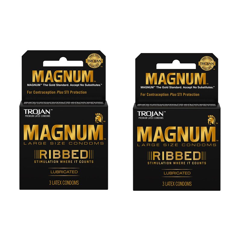 Product Of Trojan, Magnum Ribbed Lubricated, Count 6 (3Pk) - Birth Control/ Grab Varieties & Flavors
