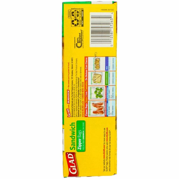 Glad Food Storage Zipper Sandwich Bags 50 Count Box (Pack of 3)