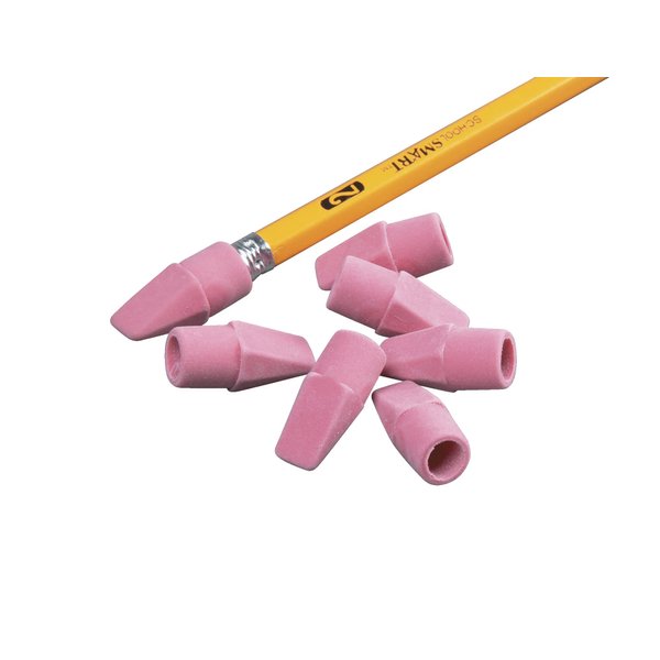 School Smart Pencil Tip Wedge Cap Eraser, Pink, Pack of 144