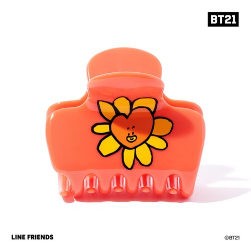 BT21 x Kitsch Recycled Plastic Puffy Medium Hair Clips for Women - Medium Claw Clips for Thin Hair | Claw Hair Clips for Short Hair | Medium Hair Claw Clips for Women | Cute Hair Claws for Girls, Tata