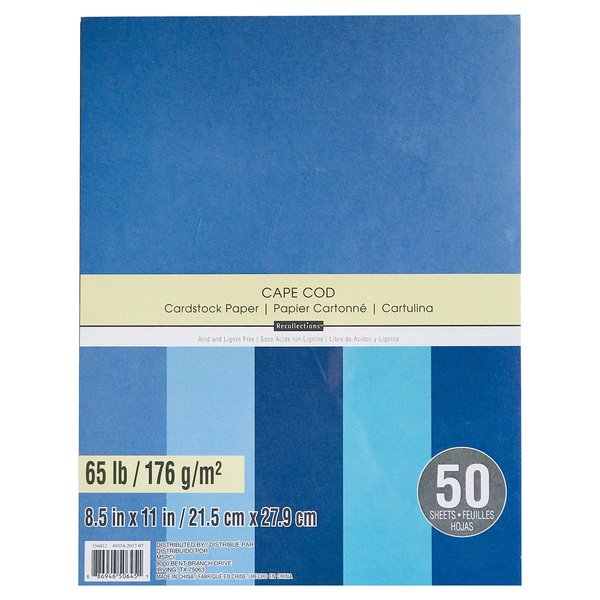 Recollections Cardstock Paper, 8 1/2" X 11" Cape Cod Blues - 50 Sheets