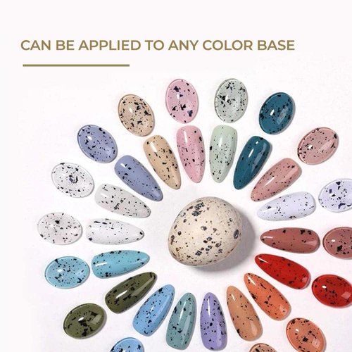 Dan's Nails 15ml - EggShell Clear Gel Nail Polish for Nail Salon Manicure or at Home DIY Nail Art Designs, Quail Egg Gel Black Spot Effect Finish