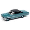 1964 Galaxie 500 XL Dynasty Green Metallic with Black Top Vintage Muscle Series 1/64 Diecast Model Car by Auto World 64482-AWSP174B