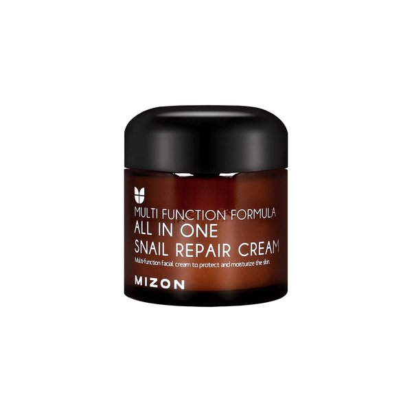 MIZON All in One Snail Repair Cream, Snail Mucin with 12 Natural Extracts, Centella Asiatica, Hyaluronic Acid, Recovery Cream, Korean Skincare, Wrinkle & Blemish Care (2.53 Fl Oz Pack of 1)