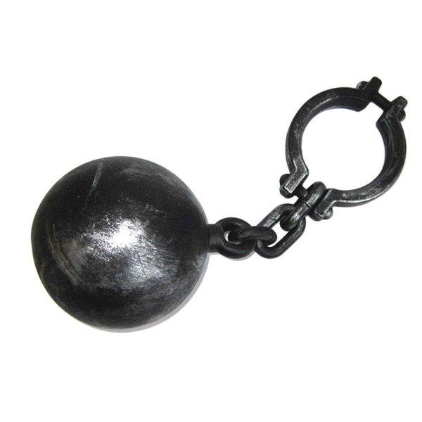 Prison Wrist Shackles Handcuffs Chain Links Toys with Ball for Halloween Haunted Home Cosplay Costume Party Decoration Prop Supplies
