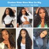 24 Inch Wear & Go Glueless 4x1 T Part Preplucked Lace Front Wigs Human Hair Water Wave Glueless Wigs Pre-cut HD Lace Closure Wet and Wavy Human Hair Wigs for Black Women and beginners 100% Human Hair