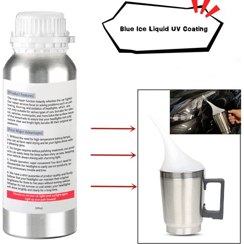 Ghguole 200ml Car Headlight Restoration Liquid, Headlight Restoration Kit Refill Bottle, Auto Headlight Anti-Scratch Lens Repair Fluid, Headlight Polish Cleaner for Restoring Dull Yellow Headlamp