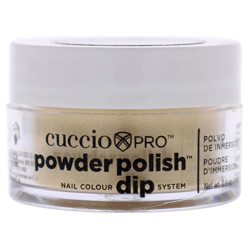 Cuccio Colour Powder Nail Polish - Lacquer For Manicure And Pedicure - Highly Pigmented Powder That Is Finely Milled - Durable Finish With A Flawless Rich Color - Metallic Lemon Gold - 0.5 Oz