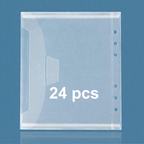 UNIMEIX 24 Pcs Stamp and Die Storage Refill Pages Reusable Storage Cases Seal Bags Transparent Plastic Folders for Cutting Dies Stencil Embossing Crafts (6.3" x 7.6")