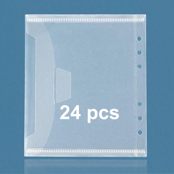 UNIMEIX 24 Pcs Stamp and Die Storage Refill Pages Reusable Storage Cases Seal Bags Transparent Plastic Folders for Cutting Dies Stencil Embossing Crafts (6.3" x 7.6")