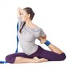 Crown Sporting Goods 10' Extra-Long Cotton Yoga Strap with Metal D-Ring (Blue)