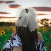 Firopia Big Organza Hair Bows for Women | Lightweight Bow Hair Clips | Elegant Double Layer Bowknot Barrettes | Birthdays Wedding Party Prom Hair Accessories for Women（White）