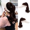 WUODHTW Hat Wig for Women Baseball Cap Wig with Curly Synthetic Hair Extensions Ponytail Cap wig Sun Hat with Hair
