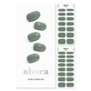 ohora Semi Cured Gel Nail Strips (N Cream Leaf) - Works with Any Nail Lamps, Salon-Quality, Long Lasting, Easy to Apply & Remove - Includes 2 Prep Pads, Nail File & Wooden Stick - Green