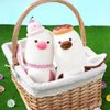 PEACH CAT Donut Banana Duck Plush Pillow with Chocolate Body Doughnut Banana Duck Stuffed Animal Gift for Kids White and Brown 12"