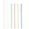 Comfy Package, Flexible Disposable Plastic Drinking Straws - 7.75" High - Assorted Colors Striped [400 Pack]