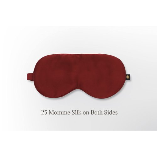Premium Handcrafted 25 Momme Mulberry Silk Eye Mask for Sleeping (Red Velvet)