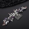 Teyglen Bride Crystal Wedding Hair Comb Purple Rhinestone Bridal Side Comb Wedding Hair Accessories Teardrop Purple Crystal Hair Piece Headpiece for Women Bride Girls (Purple)