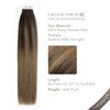 LacerHair Tape In Hair Extensions Remy Human Hair Double Sided Tape Skin Weft Glue in Extensions Human Hair 20 Inch Darkest Brown Fading to Chestnut Brown B#2/6 20pcs/50g
