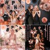 Birthday Decorations Rose Gold Black, ‎KISPATTI 51 Pieces Rose Gold Black Birthday kit with Happy birthday Foil Confetti Balloons, Birthday Party Decorations Supplies for Women Girls 21 30 40 50 70 th