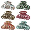 Cobahom 6 Pcs Hollow Medium Claw Clips for Hair Styling, 3.35 Inch Printed Hair Clips for Thin Hair, No-Slip Grip Hair Jaw Clamps for Women Girls, Butterfly Theme