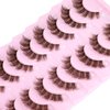 Brown Lashes Natural Look False Eyelashes Faux Mink 6D Wispy Fluffy Eye Lashes DD Curl Fake Eyelashes 9 Pairs Pack