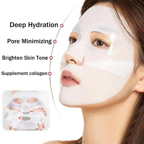 ONMYLOVIN 4 Pack Deep Collagen Overnight Mask,Bio-Collagen Real Deep Mask, Skinqueen Korean Collagen Films Deep Collagen Anti Wrinkle Firming Lifting Face Mask