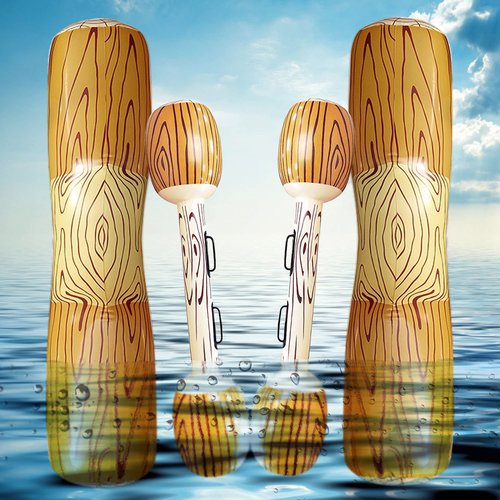 H-Style 4Pcs Inflatable Pool Battle Log Rafts Games for Adults, Outdoor Fighting Float Row Toys for Teens, Pool & Beach Party Favors Summer Water Activities