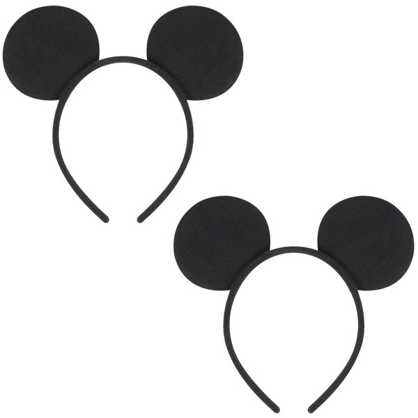 DRESHOW Mouse Ears Headbands Solid Black Ears Party Decoration Cosplay Costume Party Favors for Women & Boys Girls