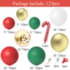 Christmas Balloons Garland Arch Kit,123pcs Red Green White and Gold for Christmas Xmas New Year Decor Party Supplies