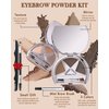Eyebrow Powder Kit-3 Colors Longlasting Waterproof Eye Brow Powder Palette,Tinted Brow Powder Light Medium Dark Brown Brow Filler,Fill & Sculpt Eyebrow, Makeup Gift for Women,With Brow Tool-Set 01